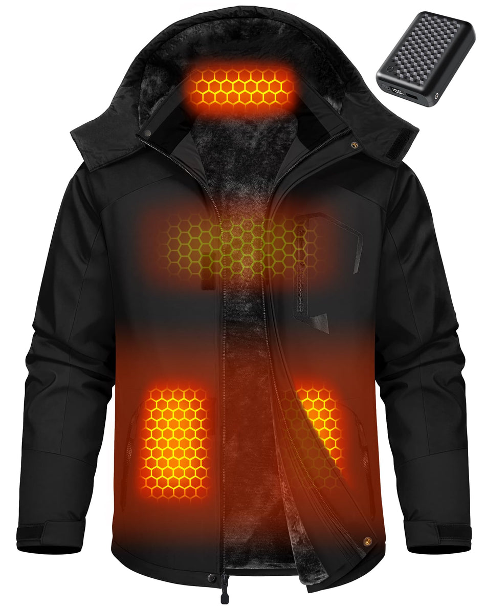 Men's Fur-Lined 6-Zone Graphene Heated Jacket