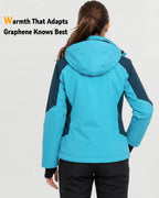 Women's Blue Color-Block Hardshell 6-Zone Graphene Heated Jacket | WB409