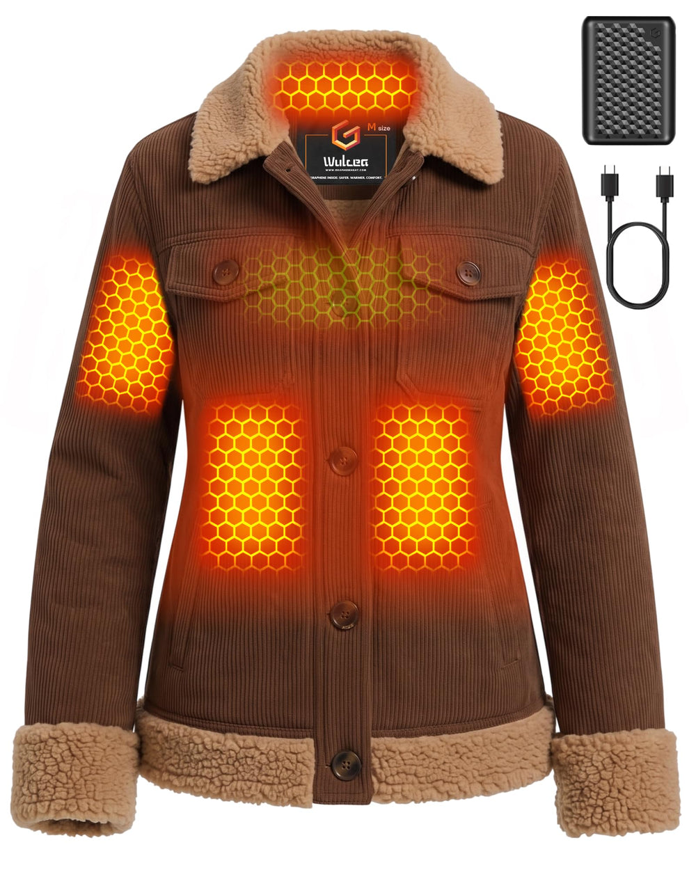 Women's Corduroy Sherpa 6-Zone Graphene Heated Jacket