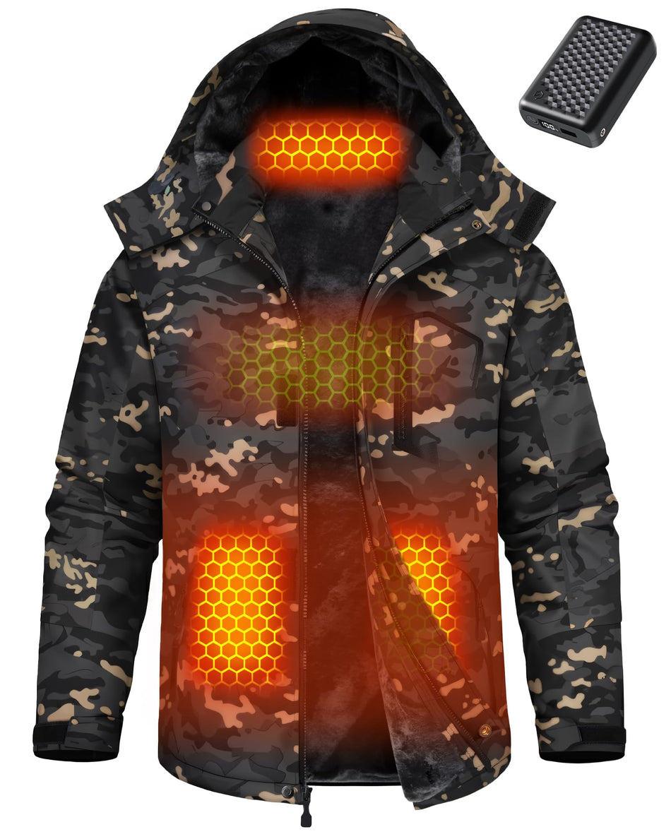 Men's Fur-Lined 6-Zone Graphene Heated Jacket