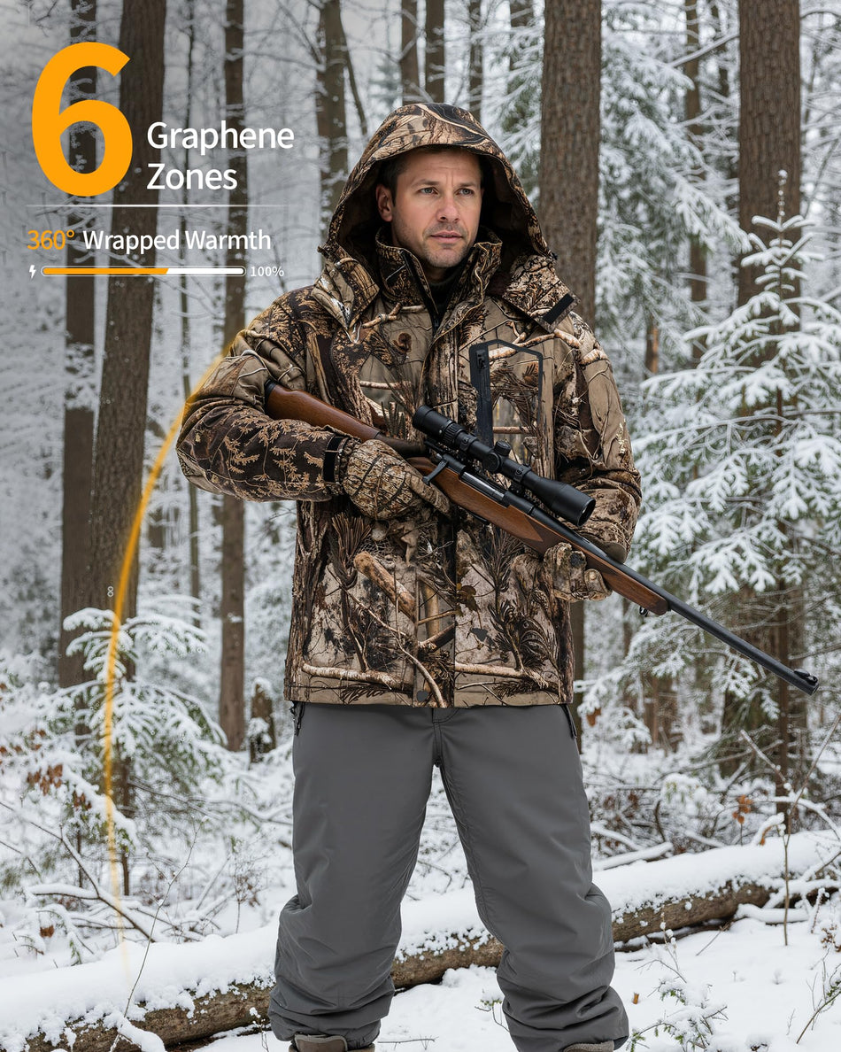 Men's Fur-Lined 6-Zone Graphene Heated Jacket