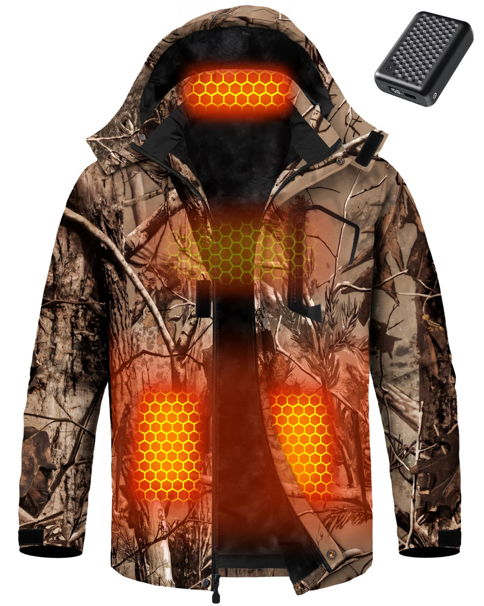 Men's Fur-Lined 6-Zone Graphene Heated Jacket
