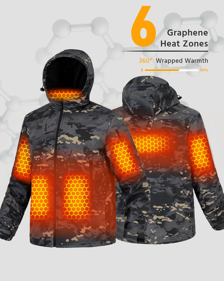 Men's High-Pocket Softshell 6-Zone Graphene Heated Jacket