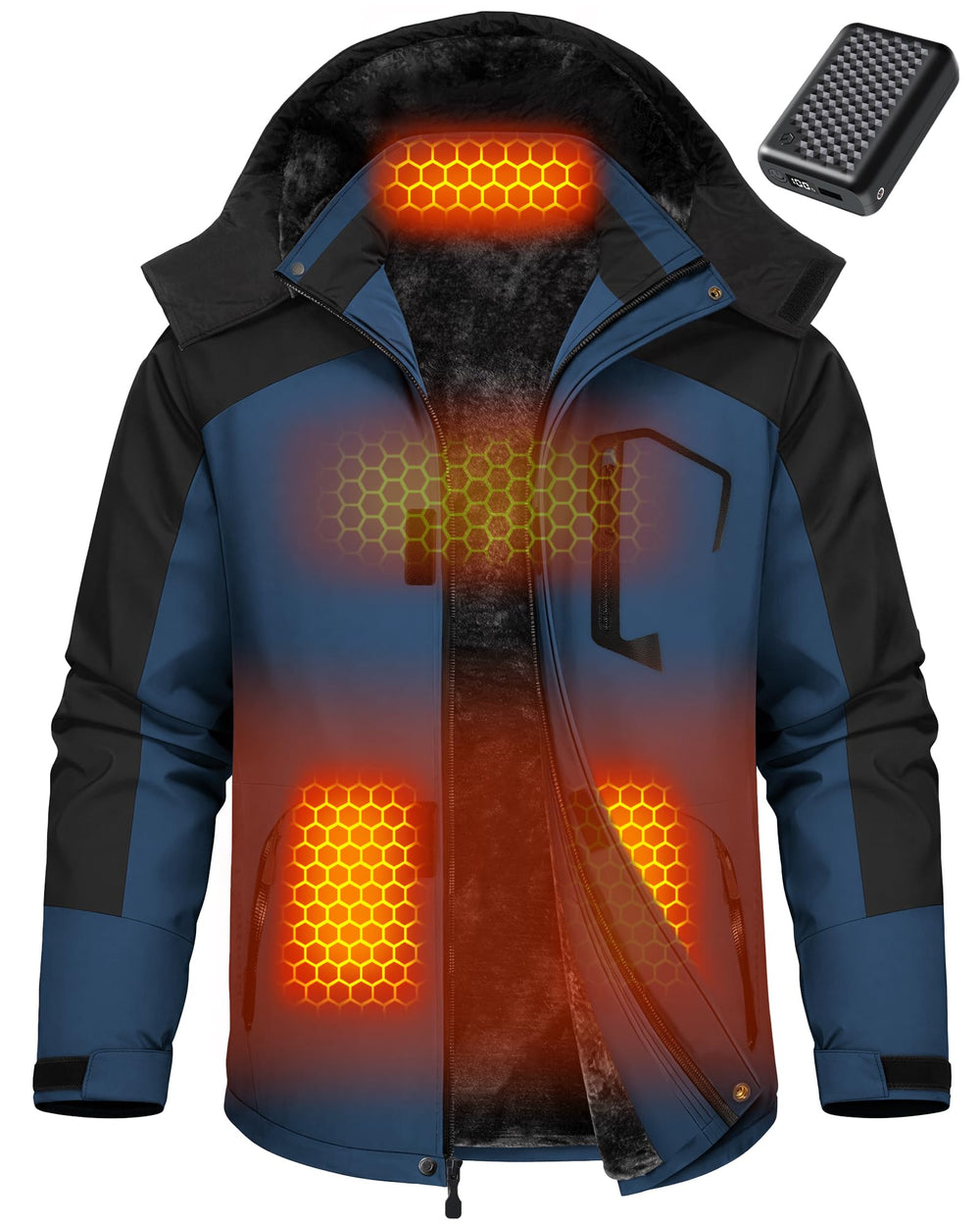 Men's Fur-Lined 6-Zone Graphene Heated Jacket