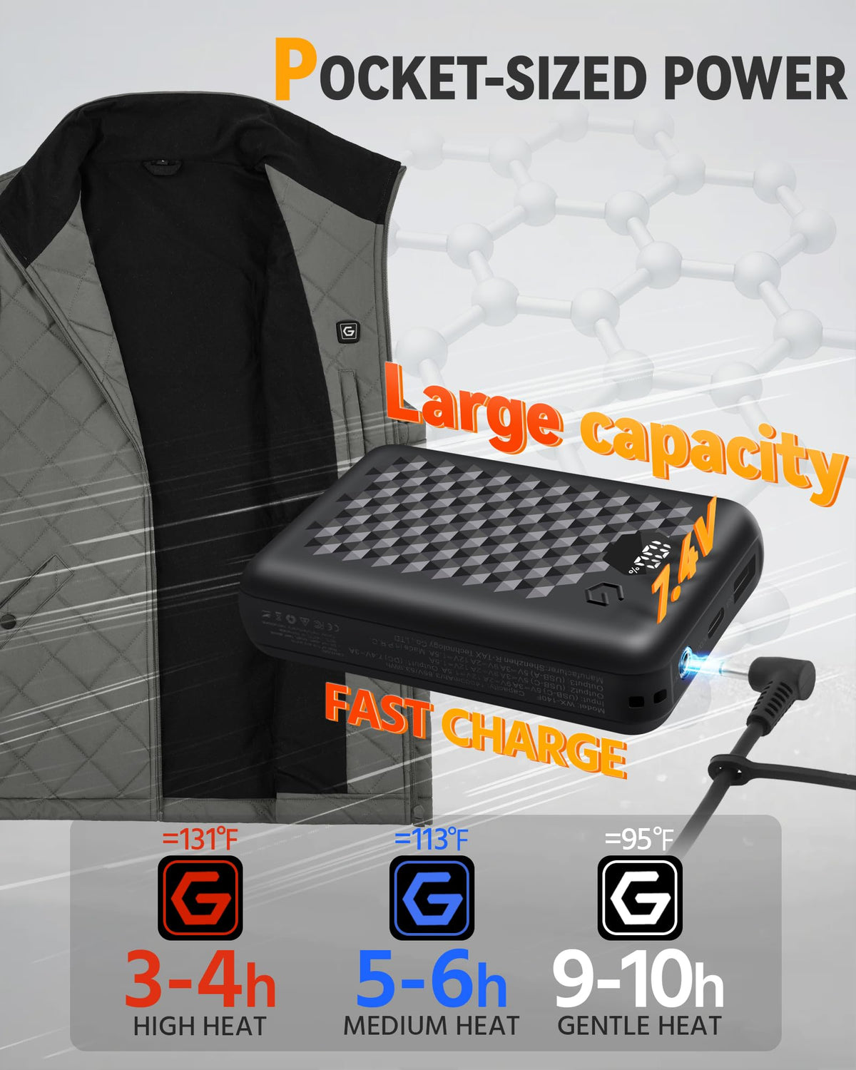Men's Graphene Heated Vest (Quilted),M882534