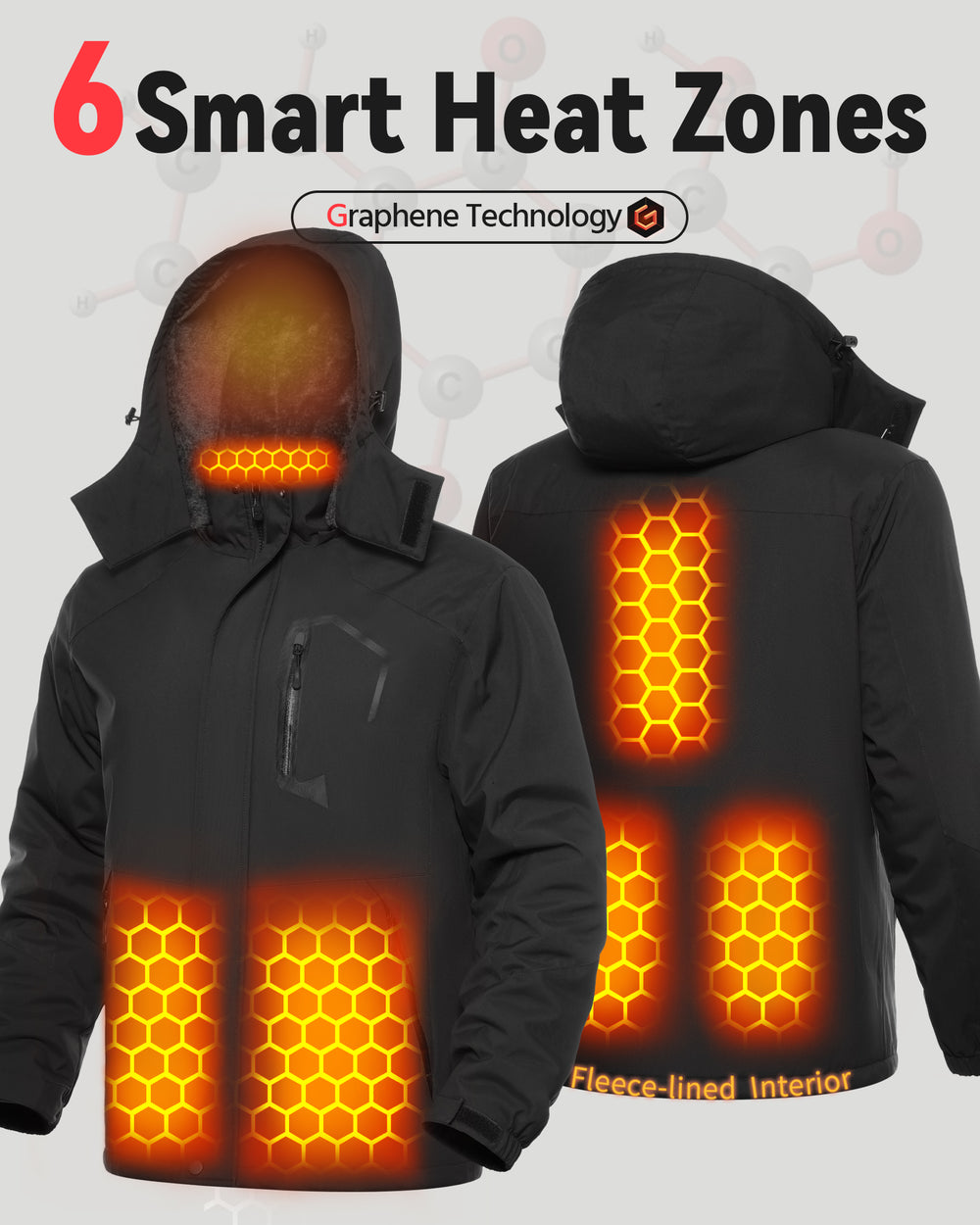 Men's Fur-Lined 6-Zone Graphene Heated Jacket