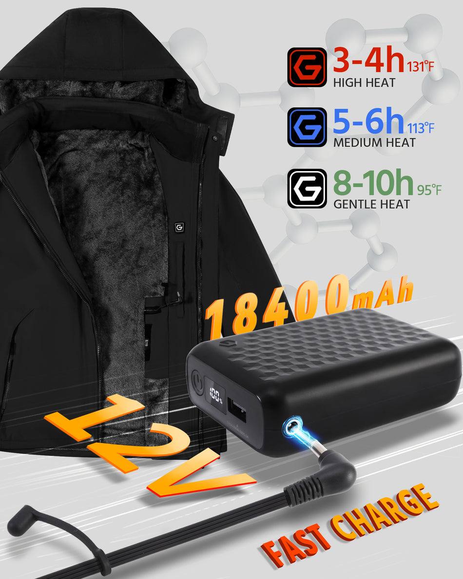Men's Fur-Lined 6-Zone Graphene Heated Jacket