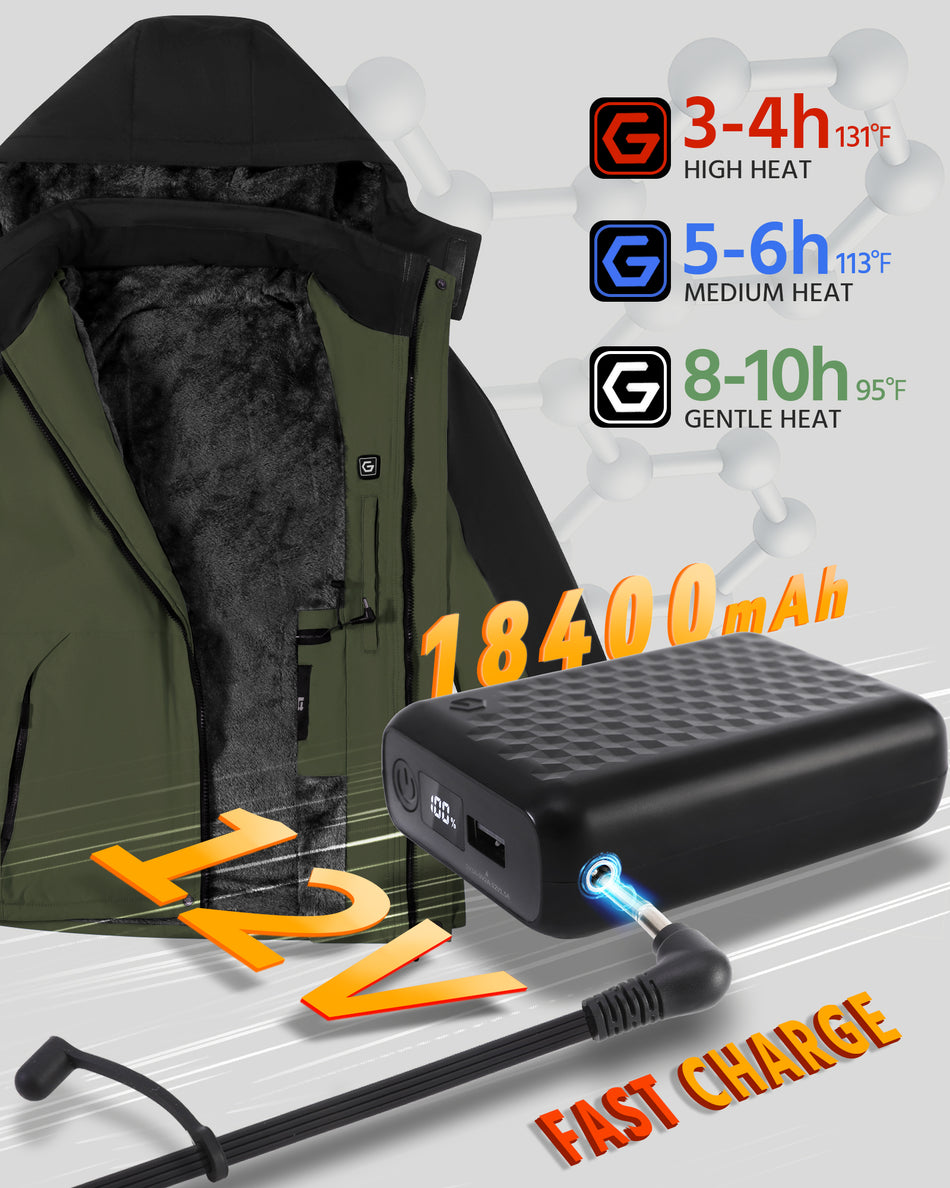 Men's Fur-Lined 6-Zone Graphene Heated Jacket