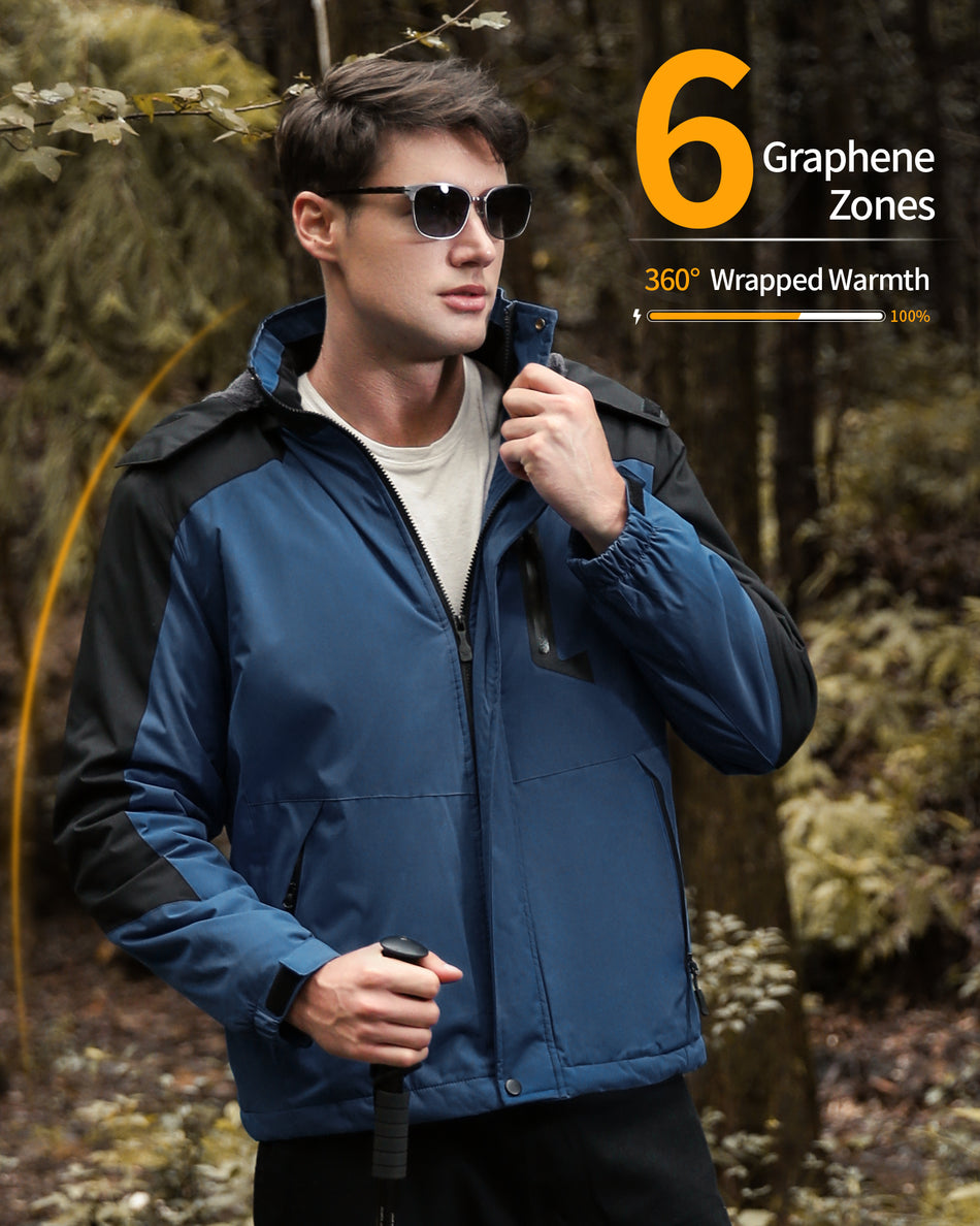 Men's Fur-Lined 6-Zone Graphene Heated Jacket