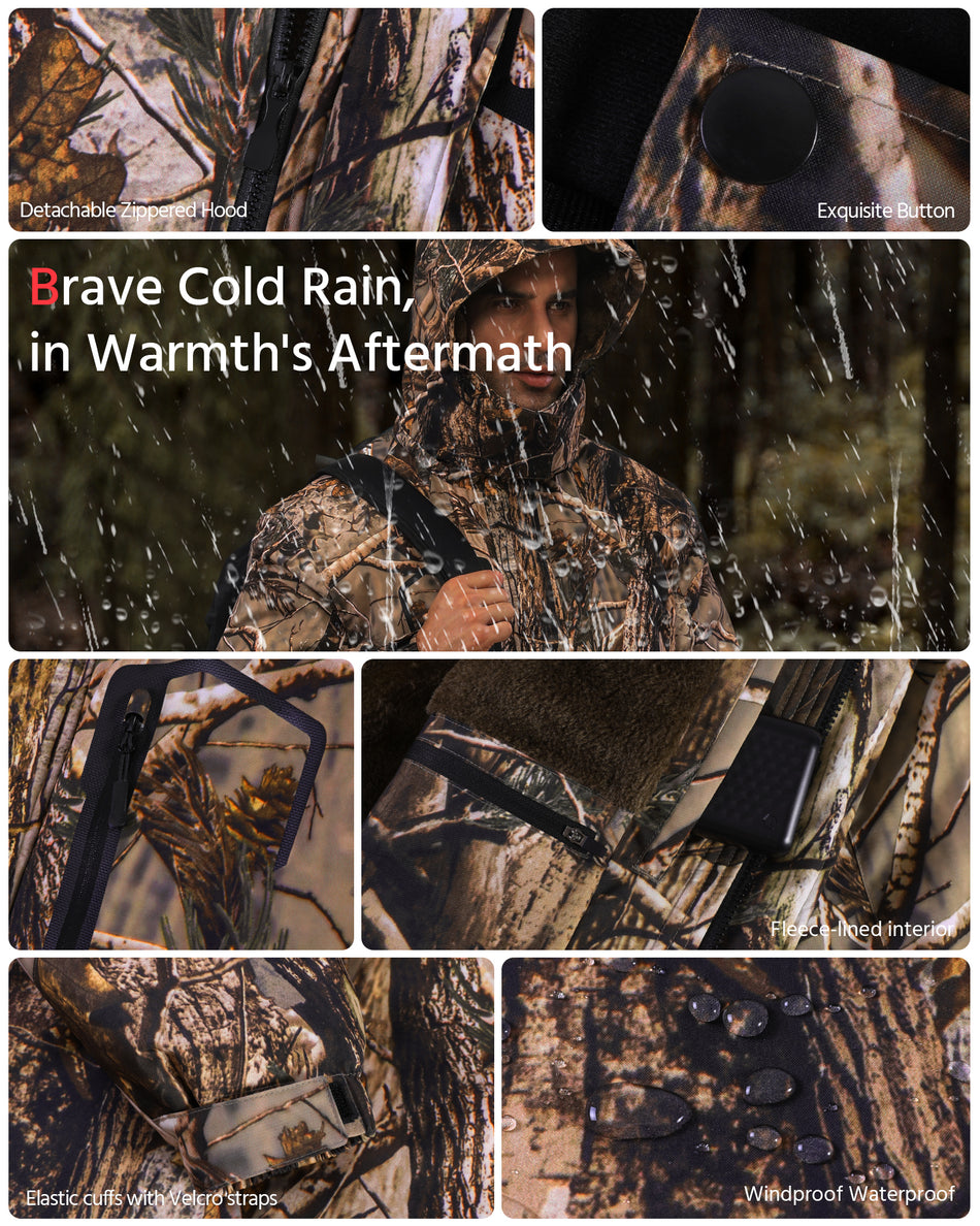 Men's Fur-Lined 6-Zone Graphene Heated Jacket