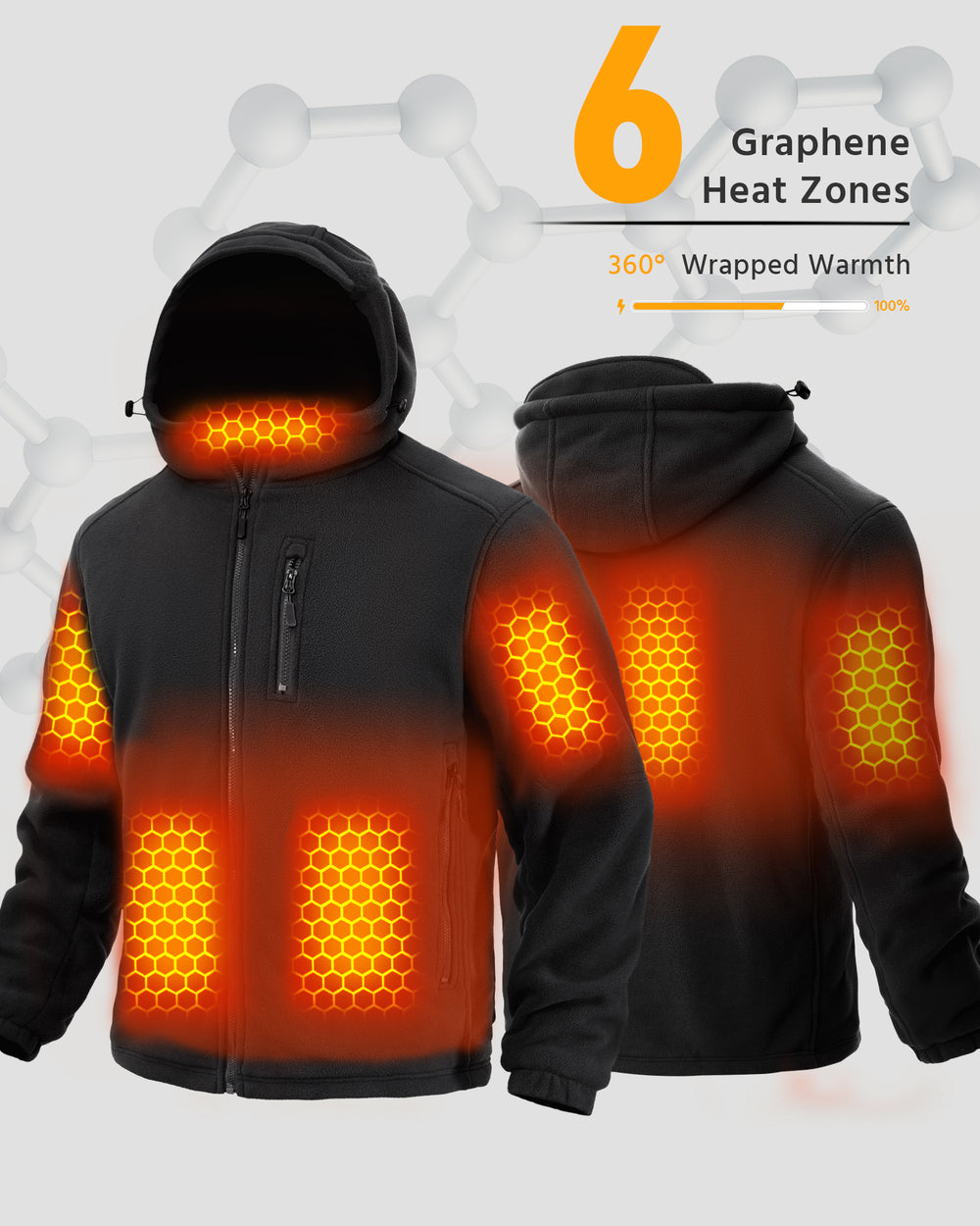 Men's Fleece 6-Zone Graphene Heated Jacket