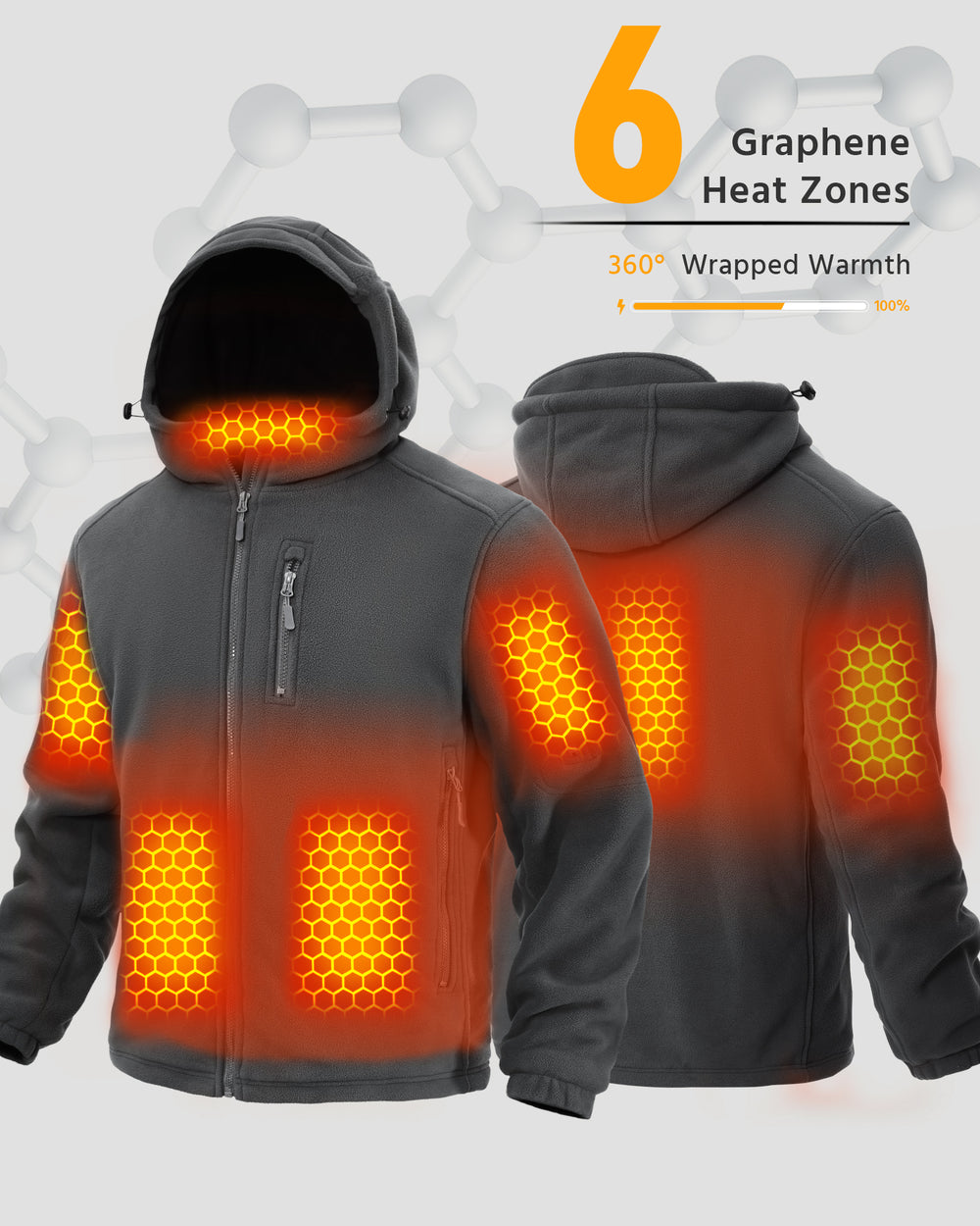 Men's Fleece 6-Zone Graphene Heated Jacket