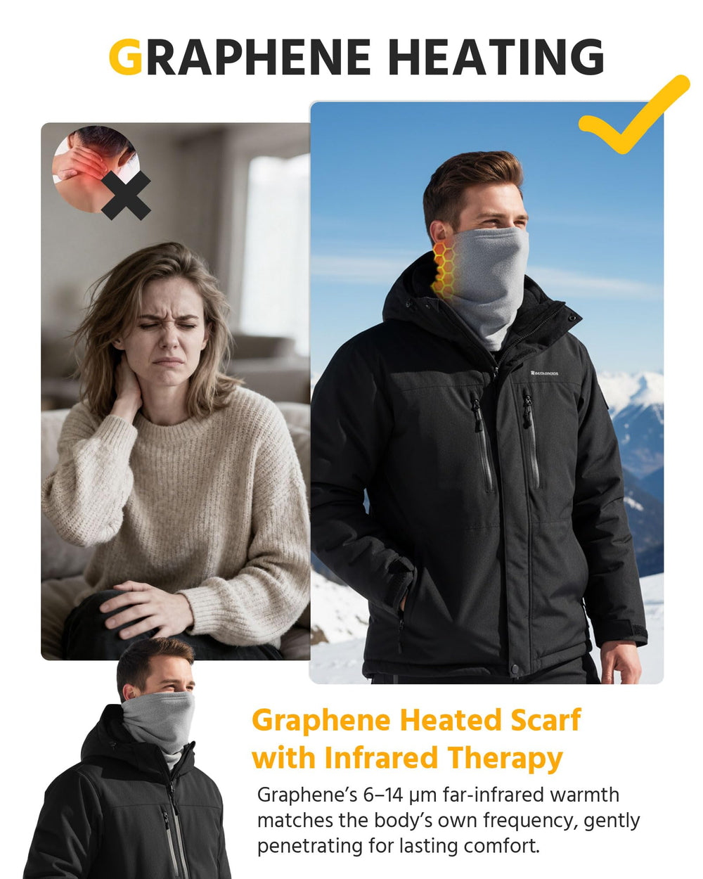 Men's Thermal 1-Zone Graphene Heated Neck Gaiter