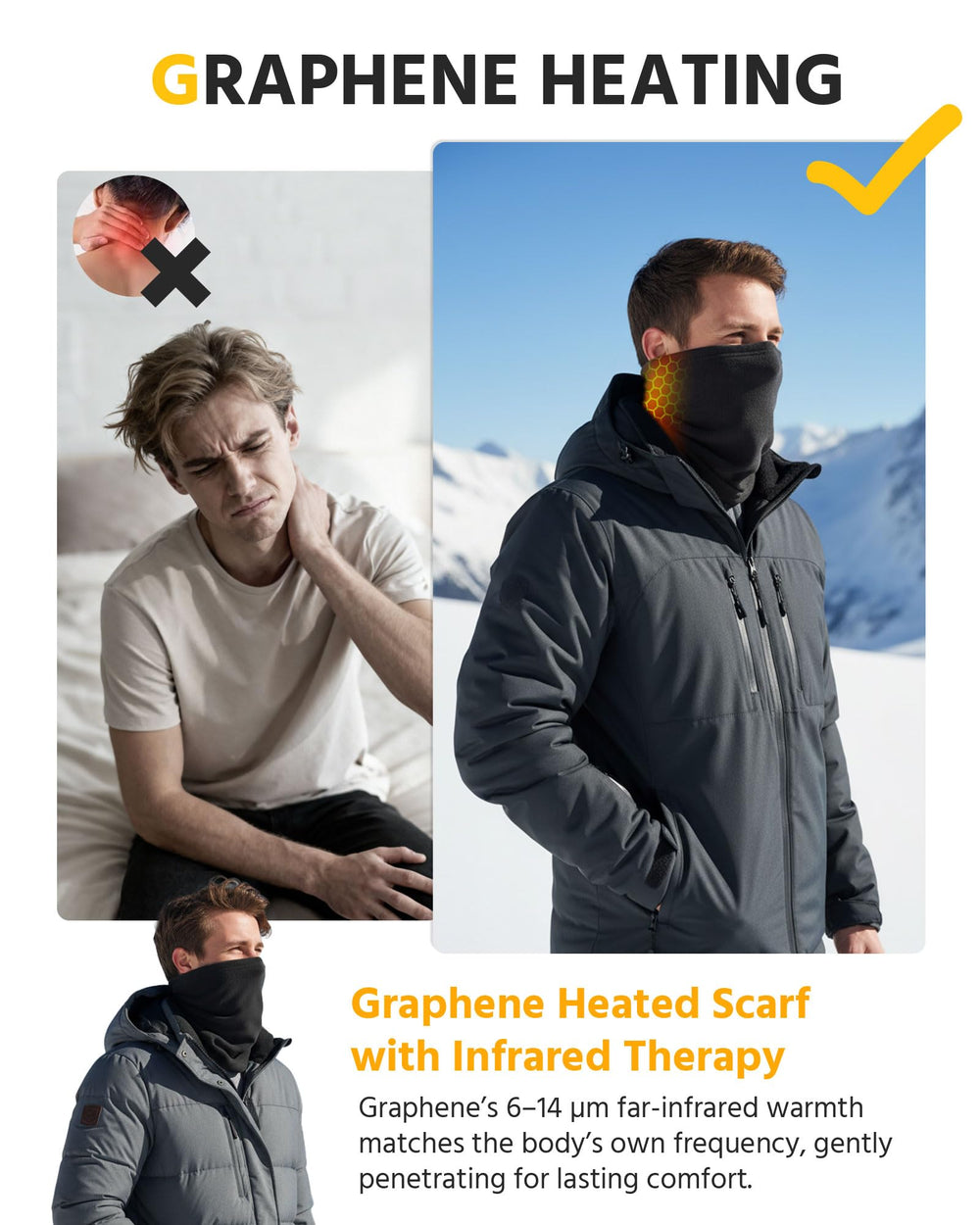 Men's Thermal 1-Zone Graphene Heated Neck Gaiter