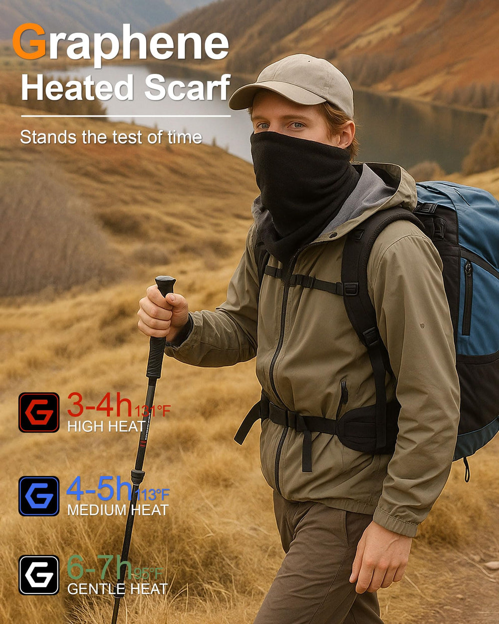 Men's Thermal 1-Zone Graphene Heated Neck Gaiter