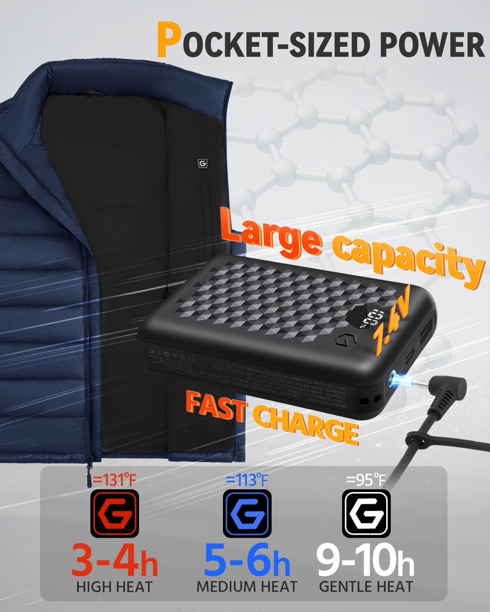 Men's Puffer 4-Zone Graphene Heated Vest