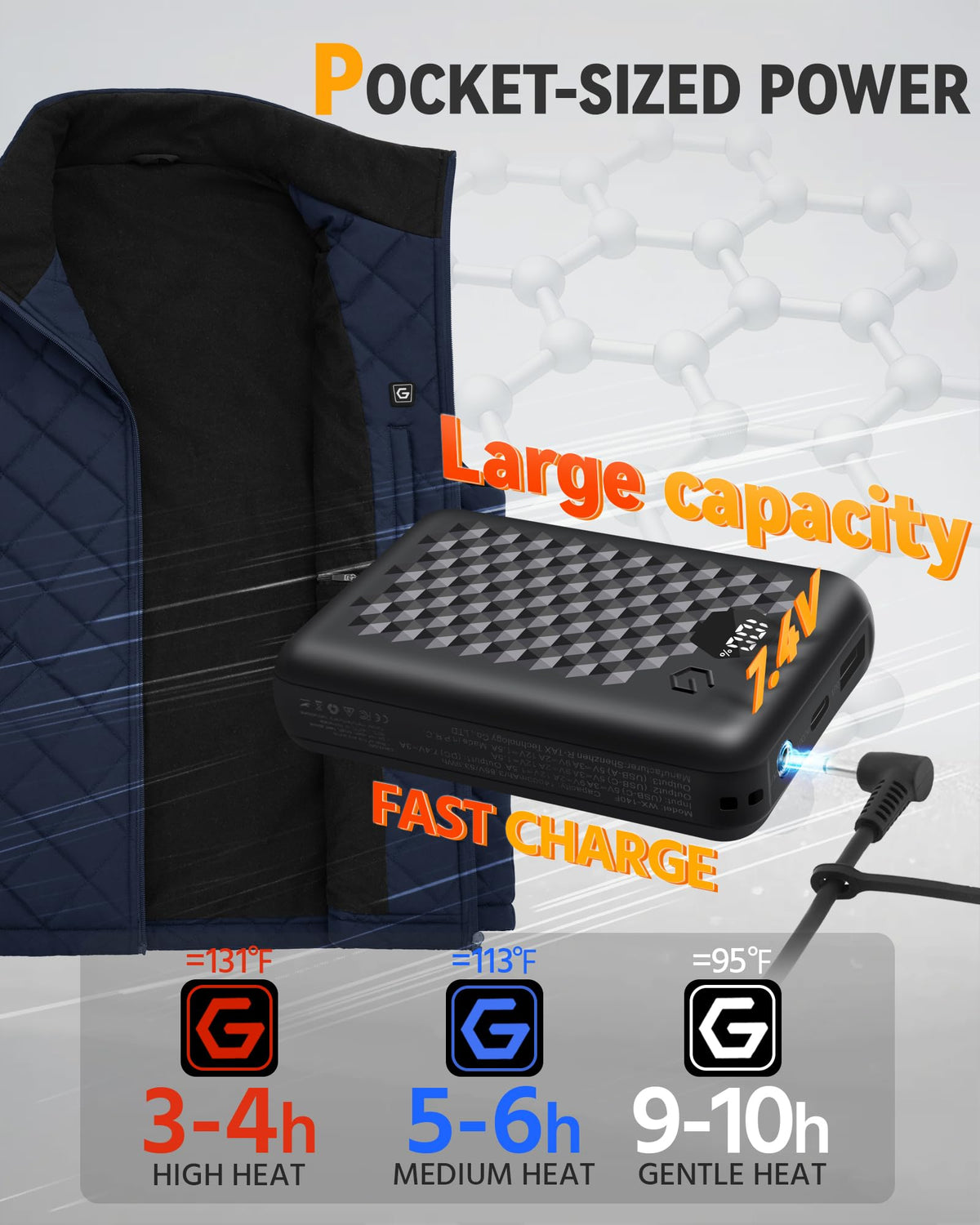 Men's Graphene Heated Vest (Quilted),M882534