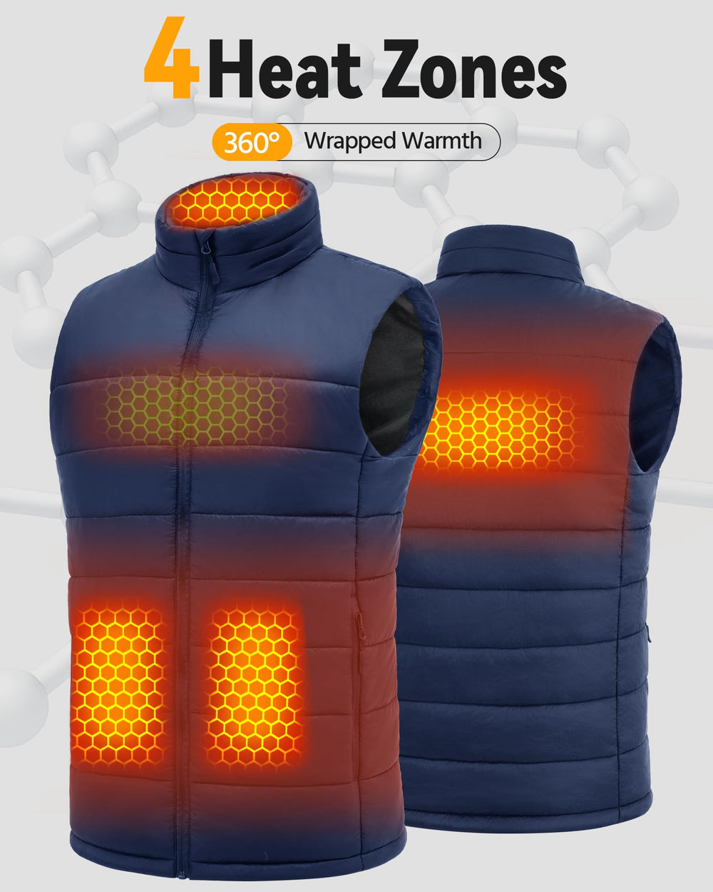 Men's Puffer 4-Zone Graphene Heated Vest