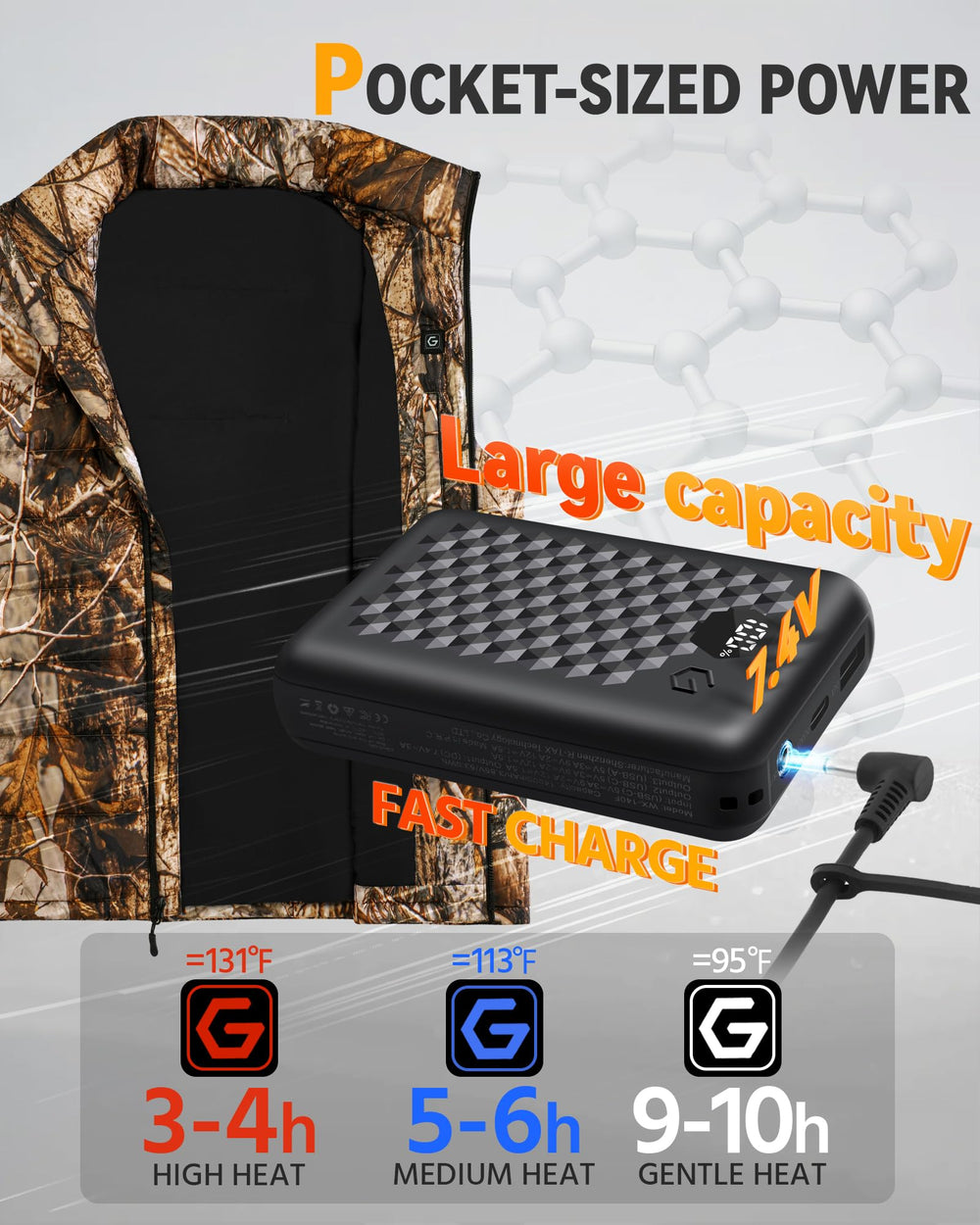Men's Puffer 4-Zone Graphene Heated Vest