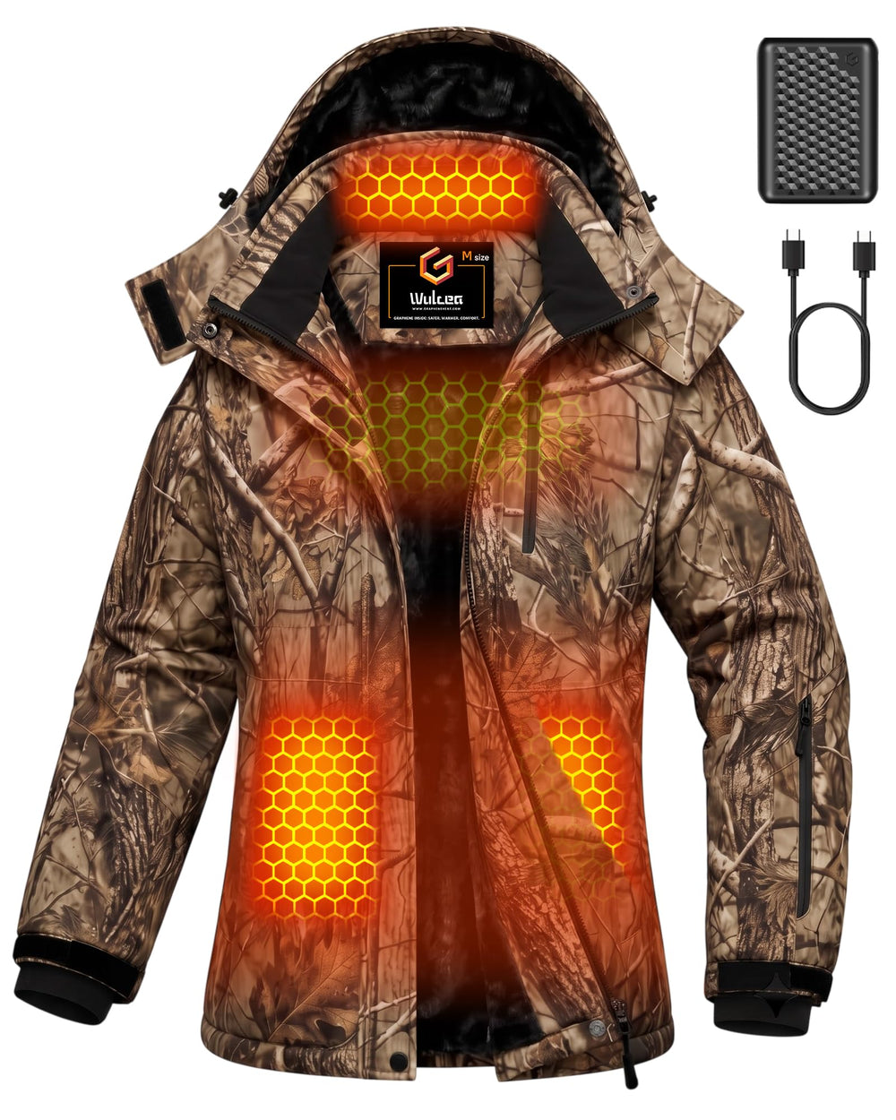 Women's Hunting Color-Block Hardshell 6-Zone Graphene Heated Jacket