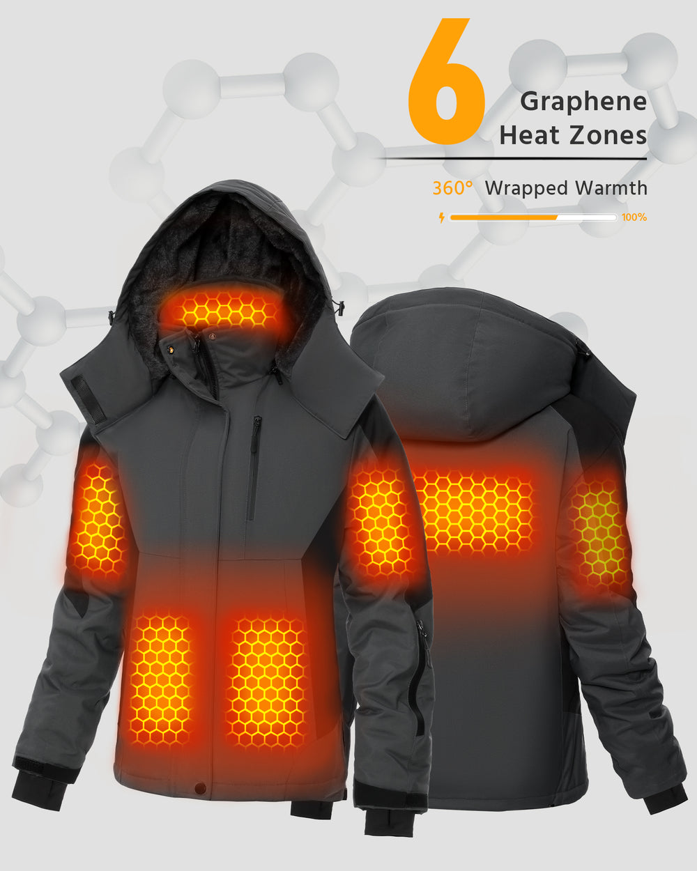 Women's Color-Block Hardshell 6-Zone Graphene Heated Jacket