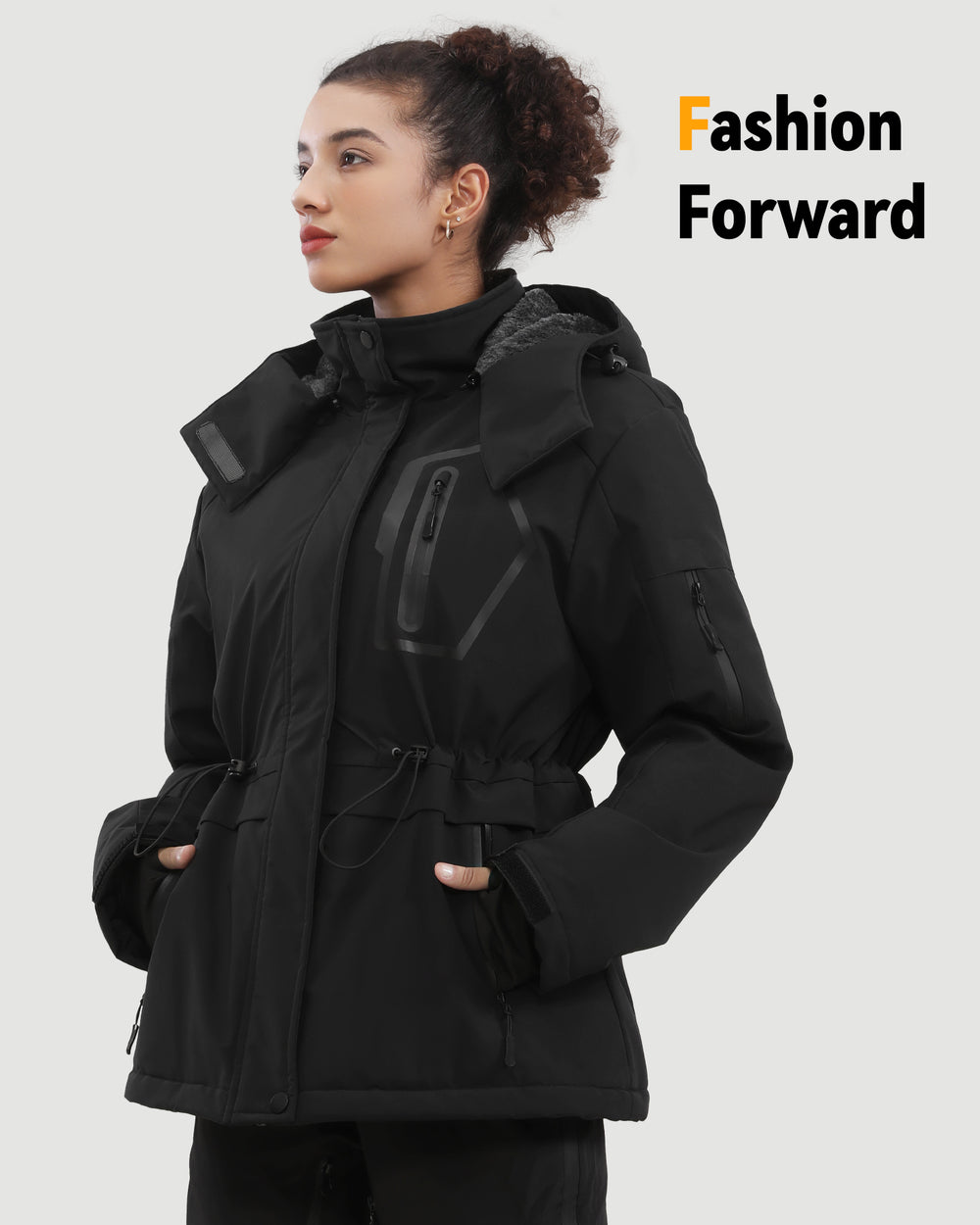Women's Drawstring Hardshell 6-Zone Graphene Heated Jacket