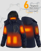 Women's Drawstring Hardshell 6-Zone Graphene Heated Jacket