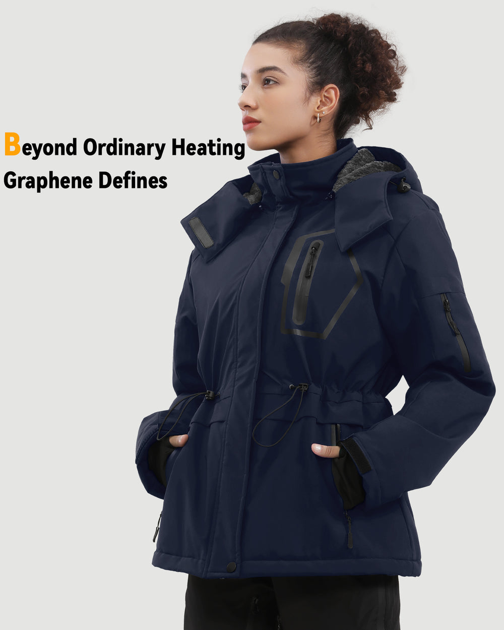 Women's Drawstring Hardshell 6-Zone Graphene Heated Jacket