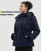 Women's Drawstring Hardshell 6-Zone Graphene Heated Jacket