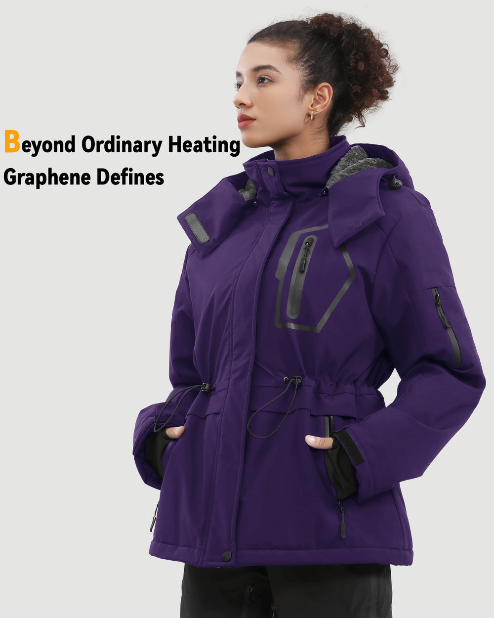 Women's Drawstring Hardshell 6-Zone Graphene Heated Jacket