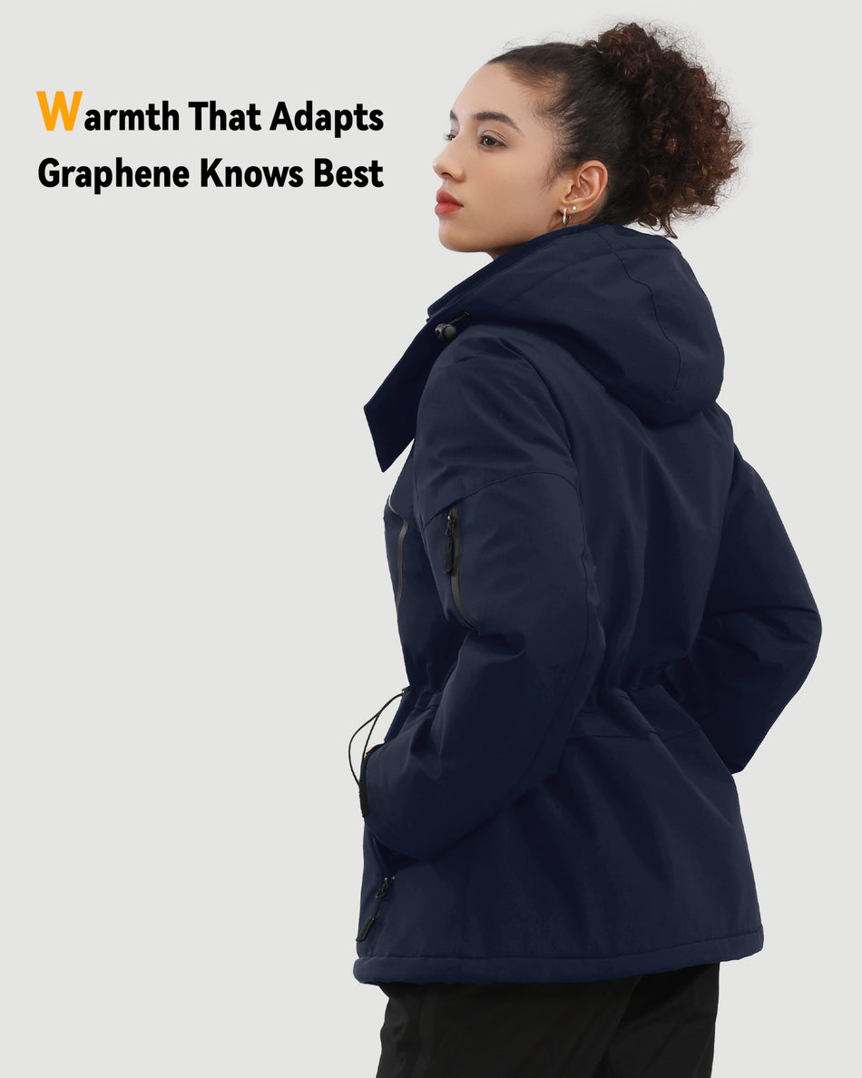 Women's Drawstring Hardshell 6-Zone Graphene Heated Jacket