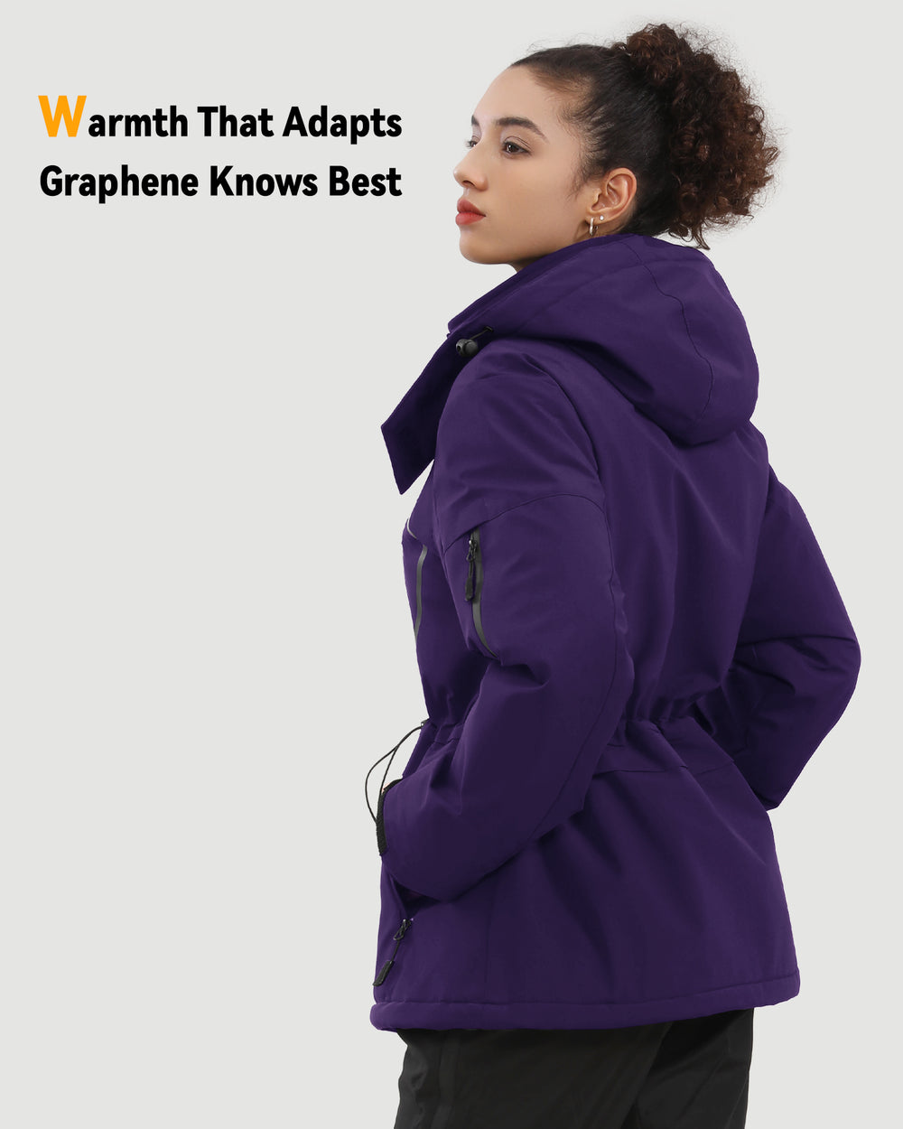 Women's Drawstring Hardshell 6-Zone Graphene Heated Jacket
