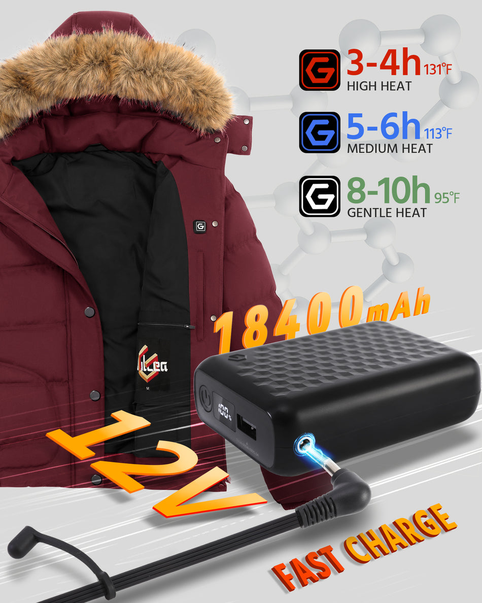 Women's Short Puffer 6-Zone Graphene Heated Jacket