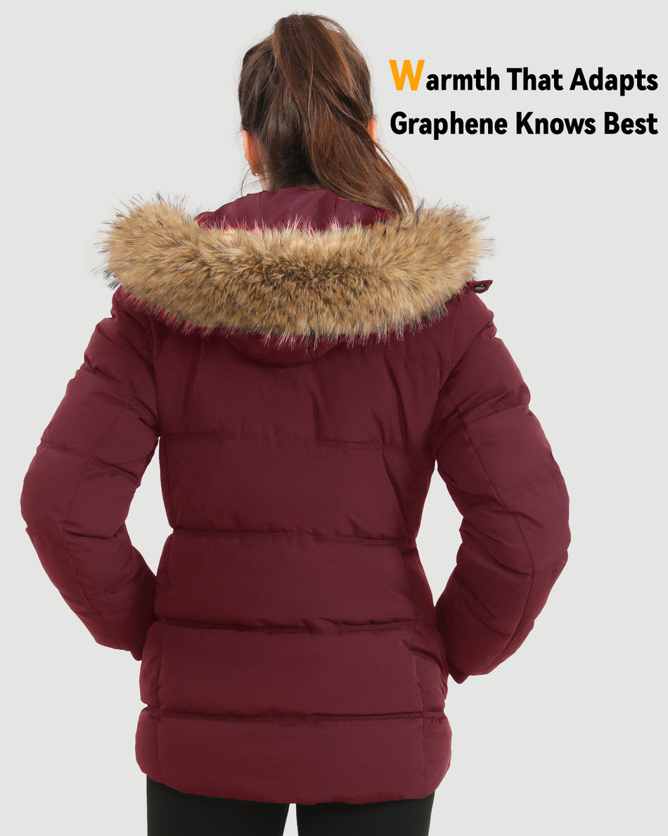 Women's Short Puffer 6-Zone Graphene Heated Jacket
