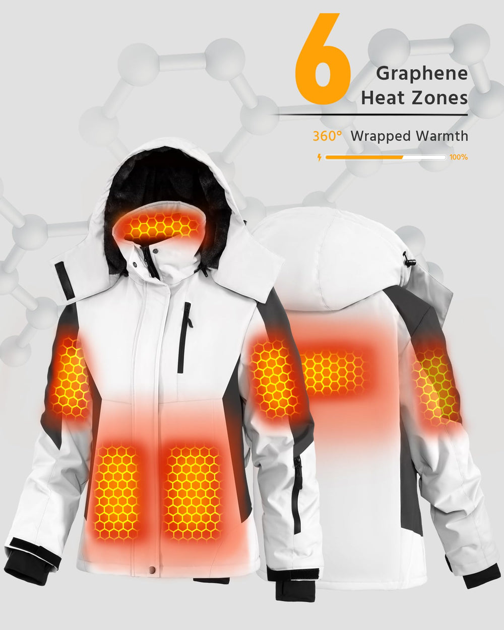Women's Color-Block Hardshell 6-Zone Graphene Heated Jacket