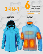 Women's Ski Heated Jacket 3-in-1 Suit,W882417