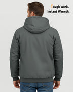 Men's Snap-Front Hooded Workwear 6-Zone Graphene Heated Jacket