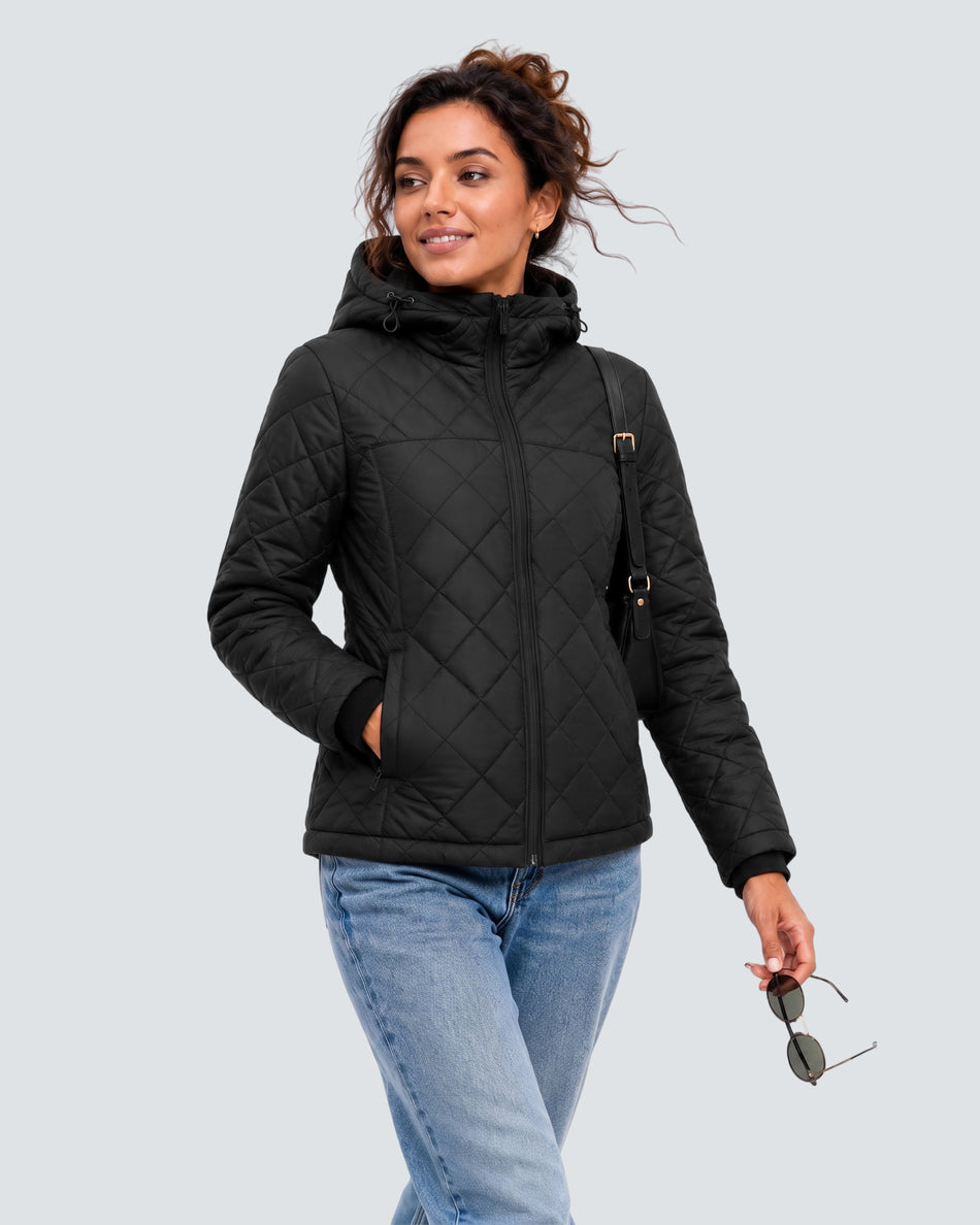 Women's Lightweight Diamond Quilted 6-Zone Graphene Heated Jacket