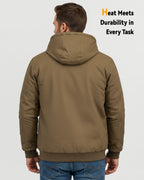 Men's Snap-Front Hooded Workwear 6-Zone Graphene Heated Jacket